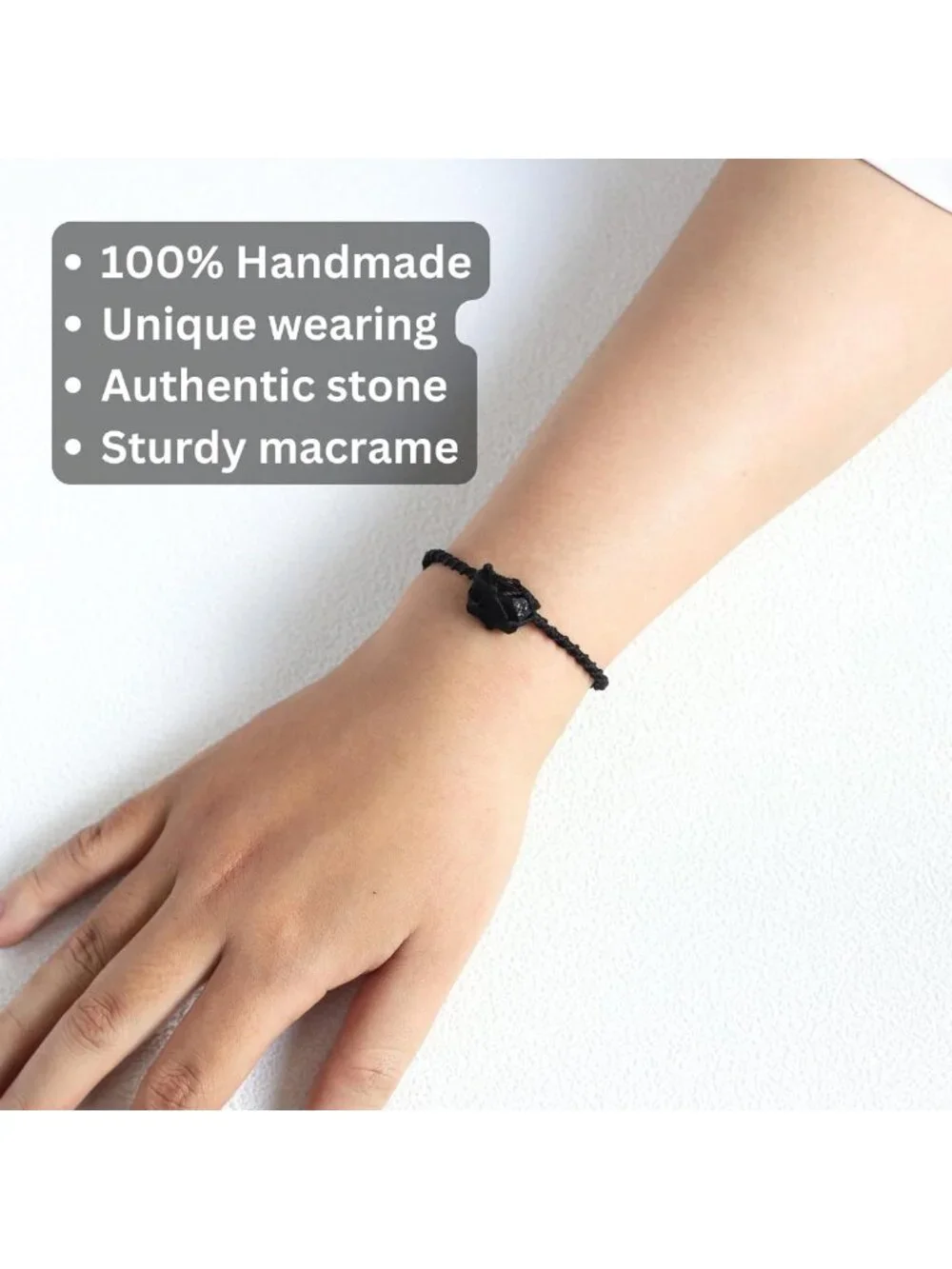 Raw Black Tourmaline Bracelet for Men & Women - Natural Healing Jewelry for